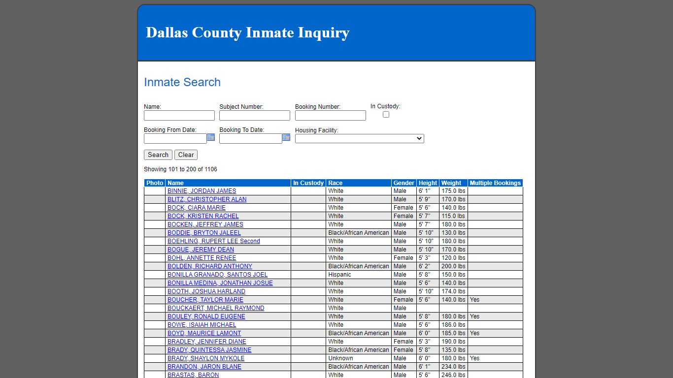 Inmate Search - Dallas County, Iowa